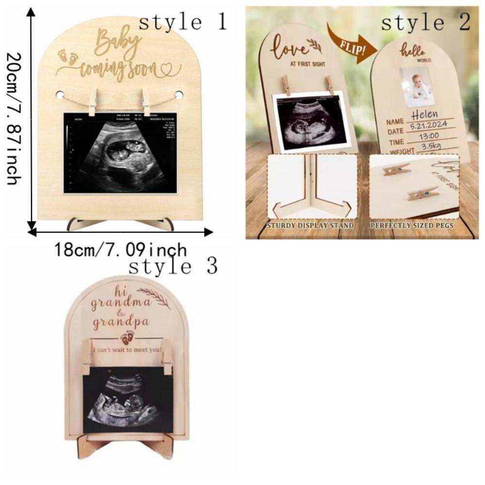 Wooden Stands Baby Ultrasound Frame Rustic Ultrasound Photo Frame Display Frame Memory Display