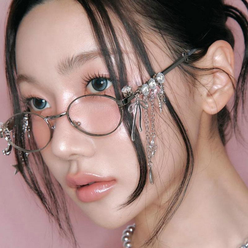Модные бриллиантовые очки с маленькой оправой, эллиптические, женские, металлические, блокирующие синий свет, японские ретро очки Y2K
