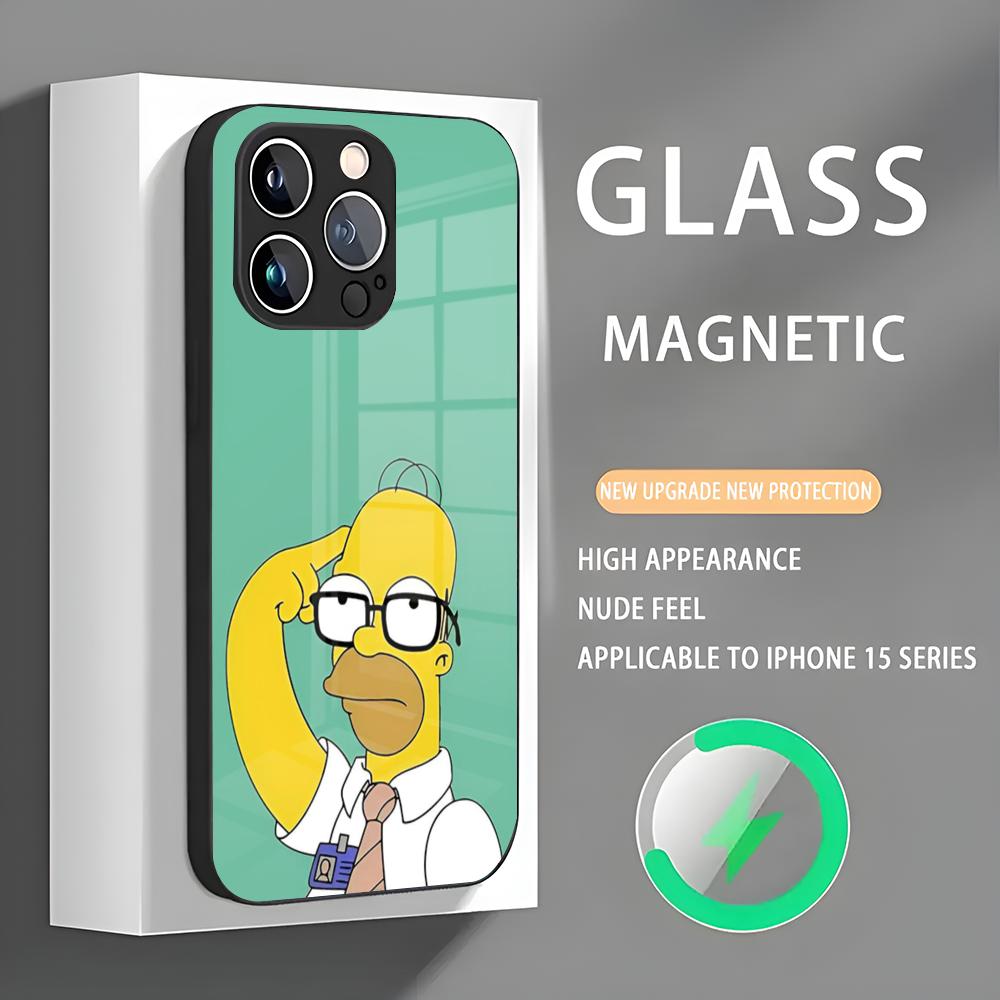 The Simpsons-s Phone Case Iphone 16 Pro Max Case 15 14 13 12 11 X XR XS XSMAX 8 Plus Mini Pro Max Glass Magnetic Phone Case