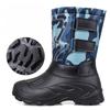 Autumn and Winter Thickened Large Size Men's Waterproof Outdoor Snow Boots Mid-calf Liner Padded Cotton Fishing Boots