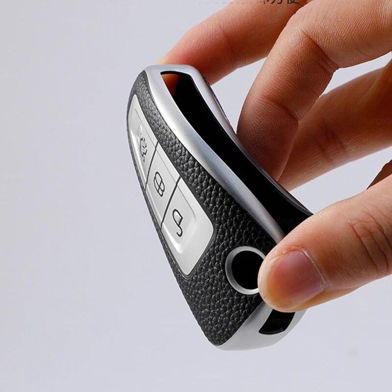 Кожаный чехол для автомобильного ключа из ТПУ, чехол-держатель для Ford Ranger C-Max S-Max Focus Galaxy Mondeo Transit Tourneo Custom Ranger