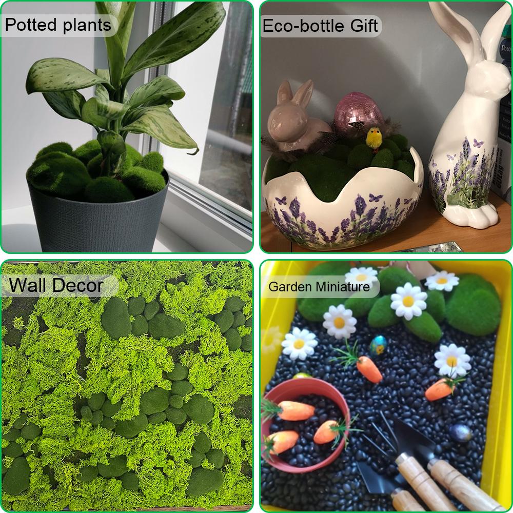 Artificial Moss Rocks Green Home Decor Creative Crafts For Garden and Crafting Simulation Plant DIY Decoration 30pcs Fake Stone