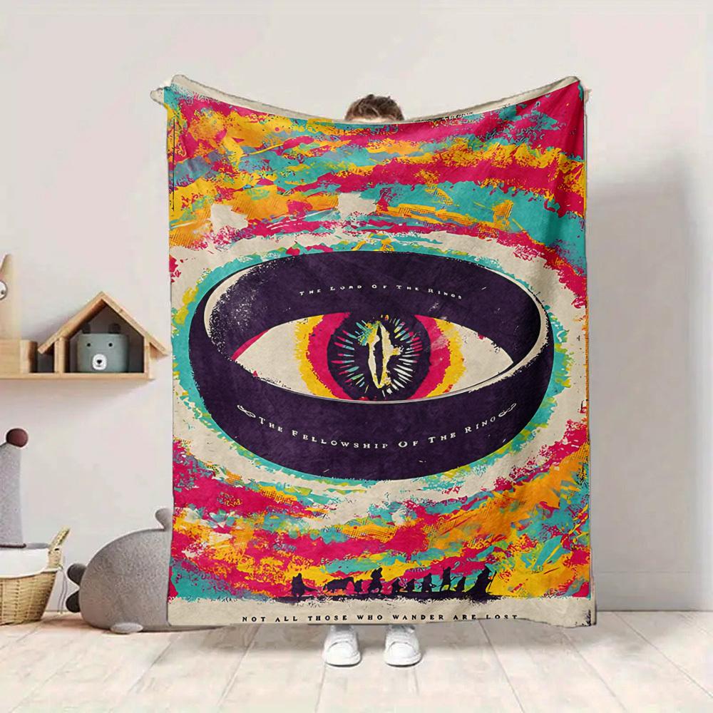 1pc Fellowship of the Ring Blanket Lightweight Flannel Throw For Sofa, Bed, Travel, Camping, Livingroom, Office, Couch, Chair, And Bed