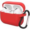 AirPods Case - Phonillico - Red Silicone Case - Shockproof Protection - Dust Plug - Carabiner