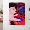 Кошачий настенный календарь 2025 года, ежемесячный планировщик на тему кошек, домашний офис, органайзер для любителей кошек