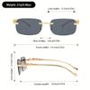 1 Pair of Frameless Rectangular Anti Blue Light Glasses for Both Men and Women Simple and Fashionable