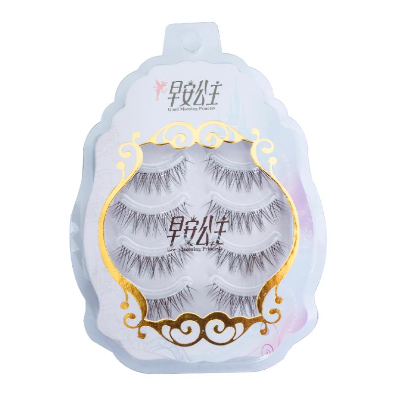4pairs Natural False Eyelashes Thin Band Hand Made Short Lighter Eyelash Korean Fashion Makeup Tools