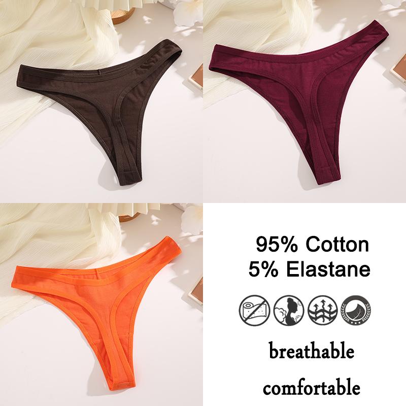 3шт/комплект хлопковые трусики стринги женские трусики сексуальное нижнее белье женское нижнее белье стринги для женщин однотонные интимные трусики