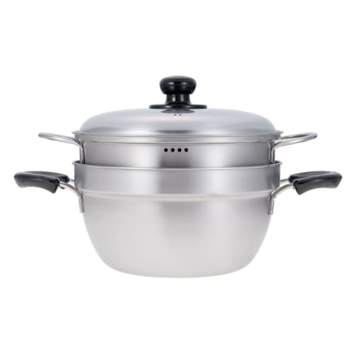 Wahei Freiz Tsubame-Sanjo Overflow-Resistant Two-Tier Steamer, 23cm, with Lid, Stainless Steel, Induction and Gas Compatible, Enzo (EM-010)