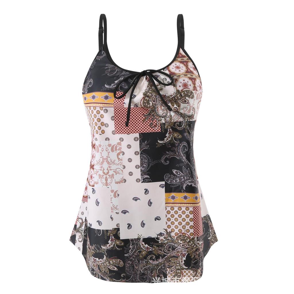 2025 European & American Plus Size Quick-Dry Tankini Swimsuit