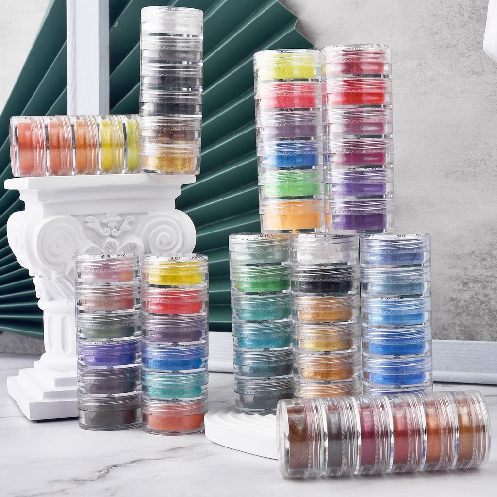 Набор из 6 цветов, перламутровый порошок слюды, эпоксидная смола, краситель, пигмент, жемчужный порошок, материал для самостоятельного изготовления, наполнитель из эпоксидной смолы