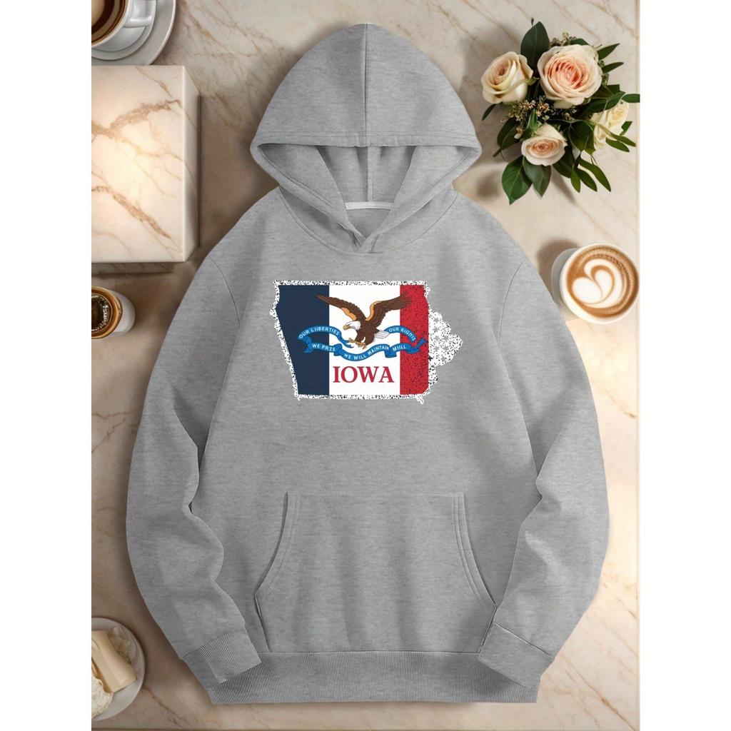 Женские толстовки с рисунком флага штата Айова