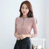 Autumn and Winter Fleece Thickened Lace Bottoming Shirt Ladies Long-sleeved All-match Modified Figure Plus Size Thermal Top