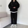 Women's Loose Sportswear Set: Solid Color, Plus Velvet, Korean Fashion, Two-Piece for Spring & Autumn Winter
