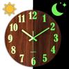 Lanzoub Wooden Wall Continuous Second Wall Wood Automatically Glows When Wall Diameter Japanese Instruction Manual Included Clock, Luminous, Quiet,