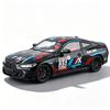 Модель автомобиля BMW M4, окрашенная версия, литая из металла, 1:24 Коллекционные украшения-купе со звуком и светом, Праздничный подарок для мальчика