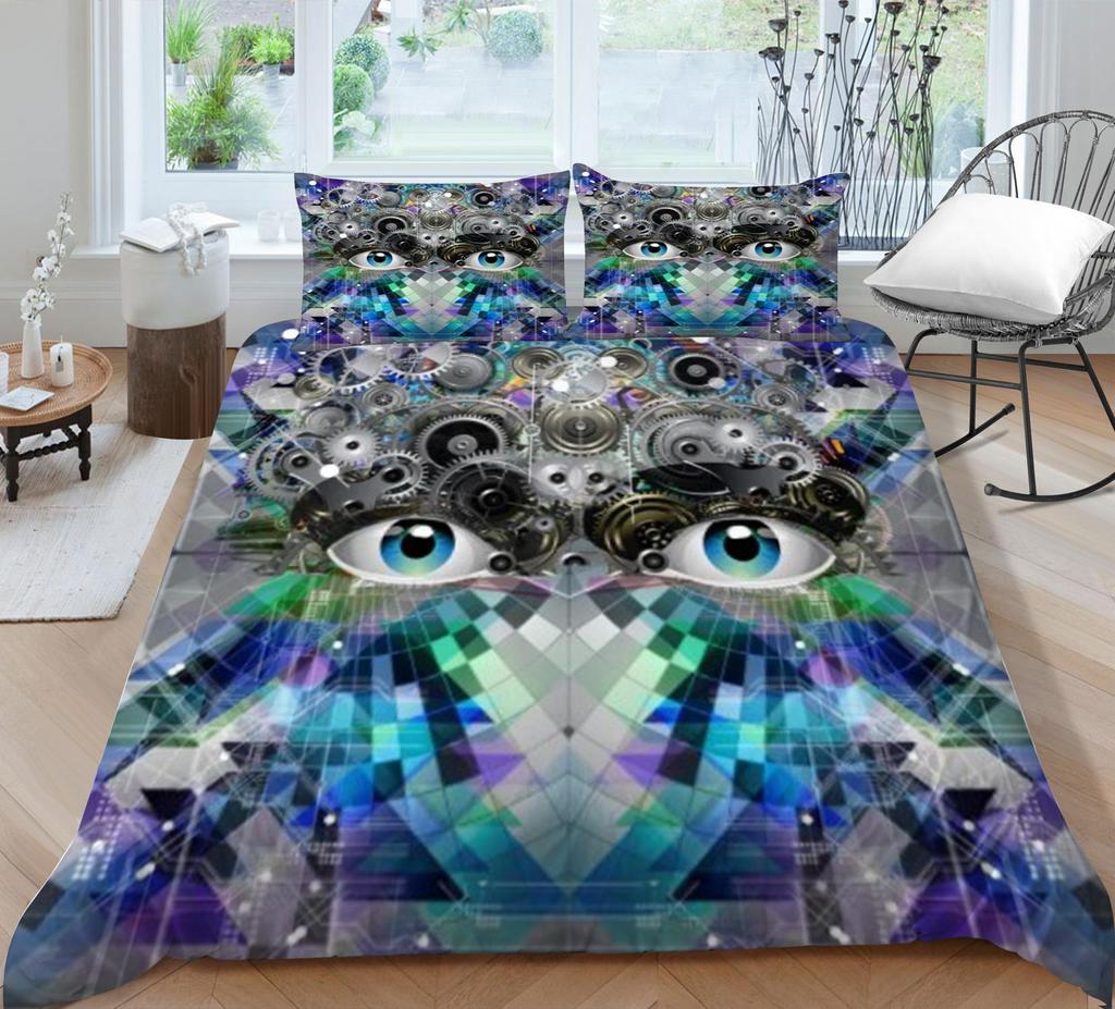 Bedding Set 3D Skull Print Home Bed Cover Homes Bedclothes Pillowcase Breathable Warm Comforter Duvet Covers