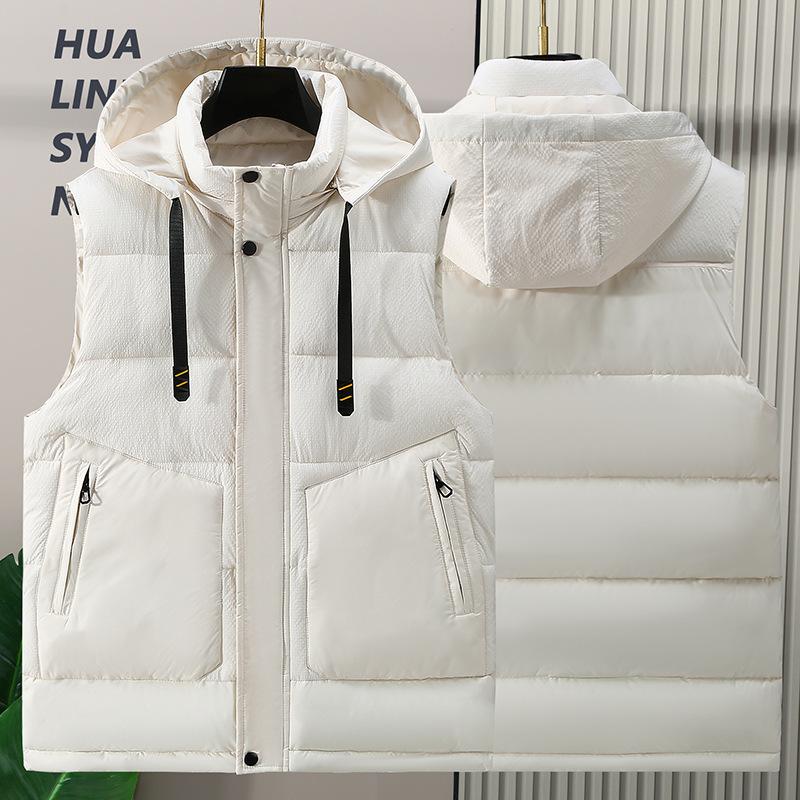 Плотный жилет, Осенне-зимний повседневный мужской жилет большого размера, Модный и теплый, Длина до плеч