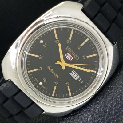 ВИНТАЖНЫЕ АВТОМАТИЧЕСКИЕ ЧАСЫ SEIKO 5 6119C ЯПОНИЯ МУЖСКИЕ ЧЕРНЫЙ ЦВЕТ ЦИФЕРБЛАТ a702333-5