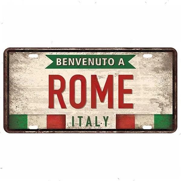 Vintage Berlin Madrid New York Paris Country City Style Plate Metal Sign Plaque Tin Sign Man Cave Bar Club Poster Decoration