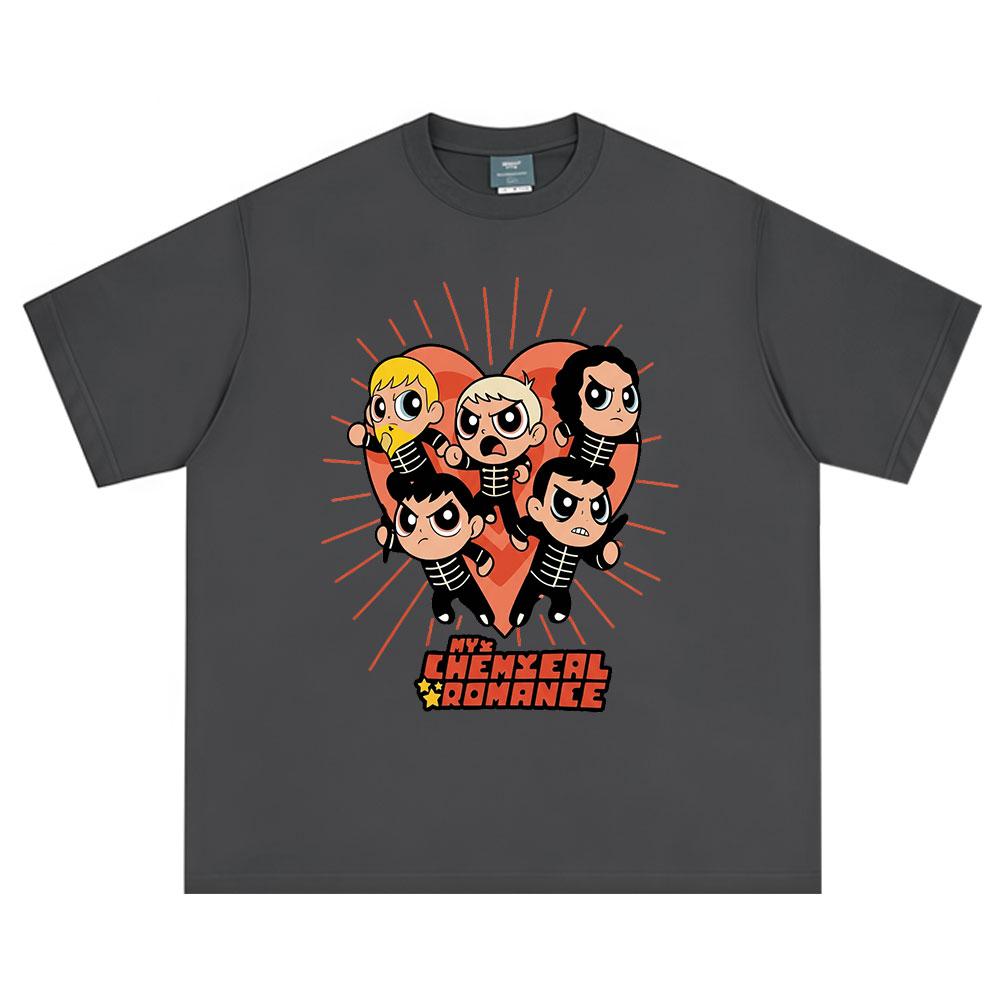 Rock Band My Chemical RoUnisexce Cartoon Print Tshirt Unisexs Women Clothing Cotton Casual Oversized Short Sleeve Streetwear YK Top
