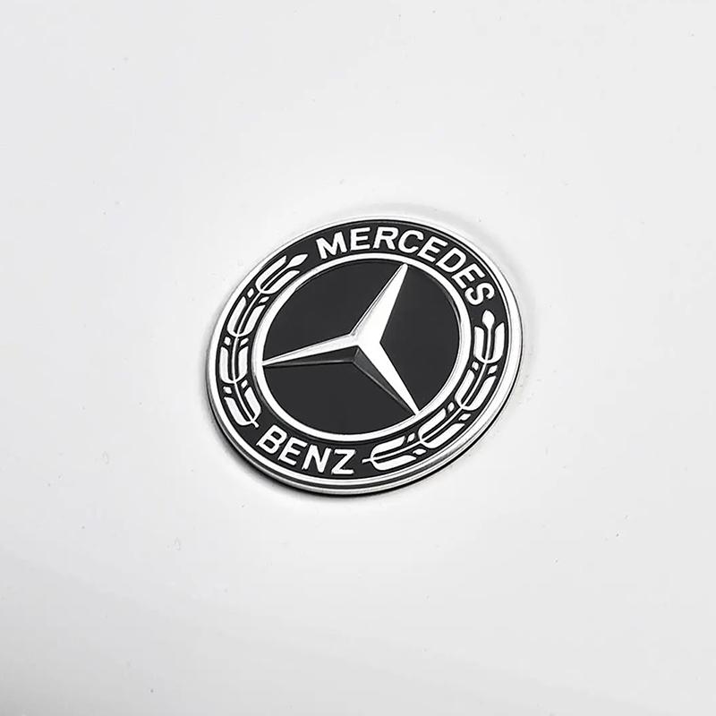 TVE4 Ornaments Car Metal Flat Hood Emblem Front Badge Logo For Mercedes Benz