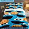 Colorful Sesame Muppets Together 3PCS Bedding set,Ideal for 1pc Duvet Cover And 2pcs Pillowcases Perfect for Fan gift,Ideal for Bedroom, Dormitory