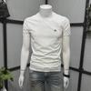 Мужская модная облегающая футболка с коротким рукавом - весна/лето 2023 г., повседневная, с круглым вырезом