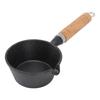 Mini Egg Frying Pan Cast Iron Solid Wood Handle Mini Pre Seasoned Skillet for Indoor Outdoor