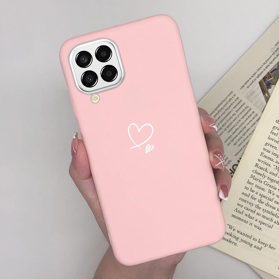 Для Samsung Galaxy M33 5G Чехол Сердце Мультяшный Силиконовый Матовый Ударопрочный Чехол для Телефона Для SamsungM33 GalaxyM33 M 33 Funda Оболочка TPU