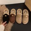 Плюшевые туфли на толстой подошве, сумка-голова, полушлепанцы, женская обувь, носить осенью и зимой 2025 года, полуботинки