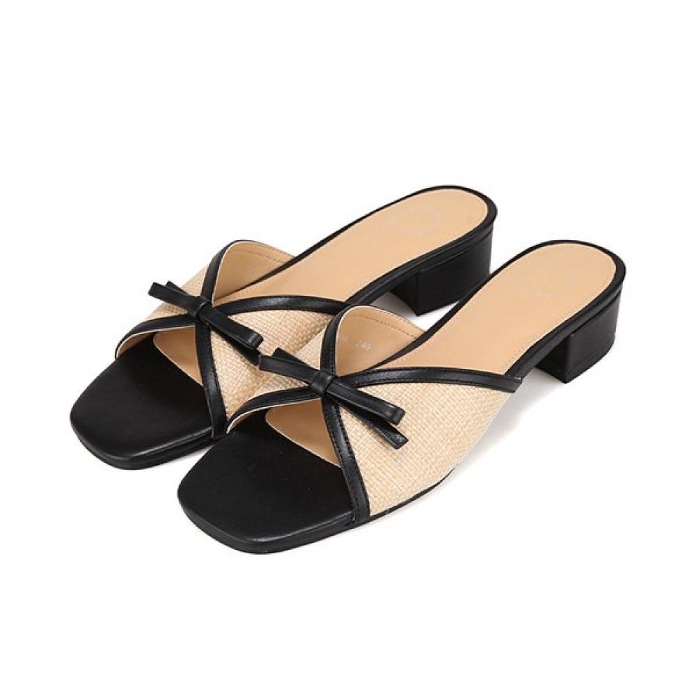 Barbara Women Rafia Fabric Casual Mule Sandals 3cm 2 Colors Bbj308