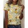 Женская футболка Модная футболка с принтом Летняя для улицы Круглый вырез Короткий рукав