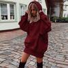2025 Influencer Autumn/Winter Women's Solid Color Loose Fleece Hoodie