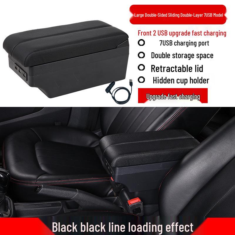 Ford Figo Center Console Armrest Storage Box - Modified Car Accessory.