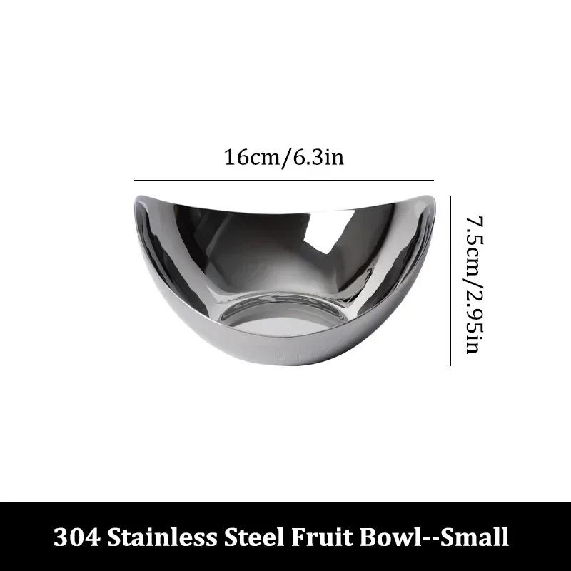 Роскошная миска для фруктов из нержавеющей стали 304, большая тарелка для салата, поднос для фруктов, для хранения дома, гостиной, кухни, журнального столика