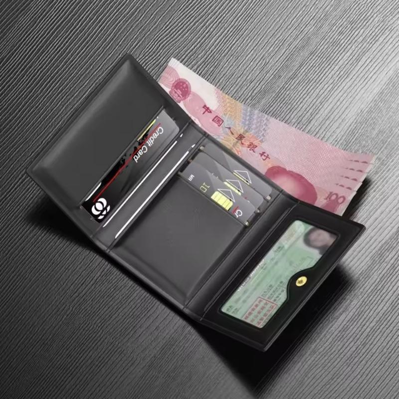 Fashion Men Card Wallets Large Capacity Solid Color Card Holder Multi-card Multifunctional Popup Card Bag Women