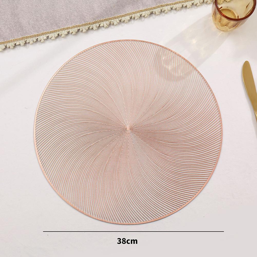 6 шт. Круглые золотые подставки на стол 38 см ПВХ Термостойкие Водонепроницаемые Моющиеся Нескользящие Обеденные коврики Для дома Кухни Ресторана Банкета