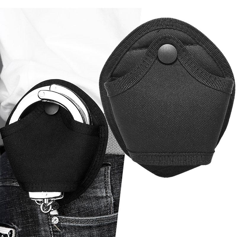 Универсальные наручники с чехлом с маленькими карманами, полицейский чехол для наручников, поясной ремень, держатель открытого типа, шлевка для ремня, аксессуары