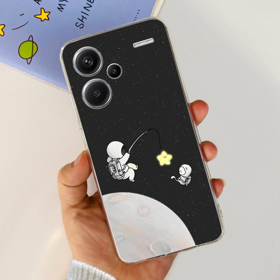 For Xiaomi Redmi Note 13 Pro Plus Pro+ Case Transparent New Fashion Pattern Soft TPU Etui For Xiaomi Redmi Note 13 4G 5G Bumper