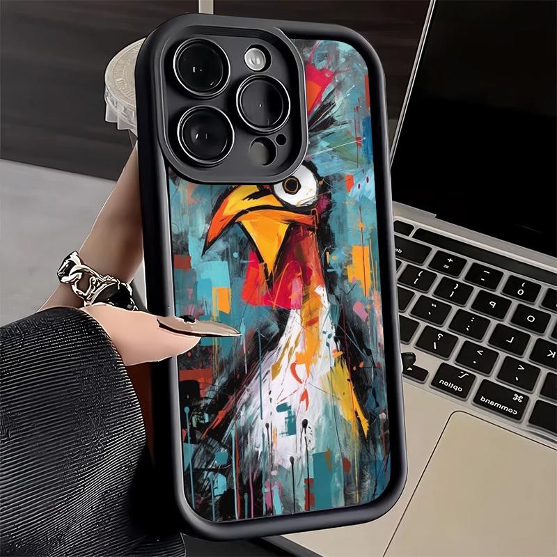 Чехол для телефона iPhone 17 Air 16E 15 16 Pro Max Курица Курица Петух Чехол 14 Plus 13 12 Mini Мягкий Силиконовый Fundas