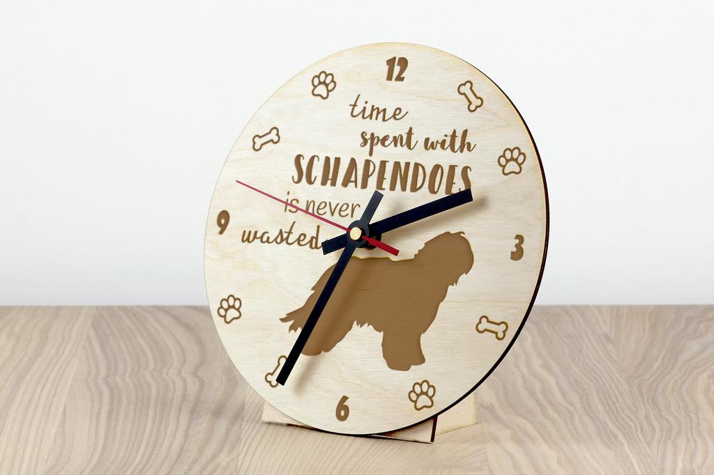 Schapendoes, Dutch Sheepdog, Nederlandse Schapendoes - clock with dog, wooden clock with engraving, personalised clock by Art-Dog