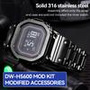 MOD Kit Metal Watch Bezel 316 Stainless Steel Compatible with Casio and Case, Band, Strap, Bracelet, G-SHOCK Men's DW-H5600 (Black Set)