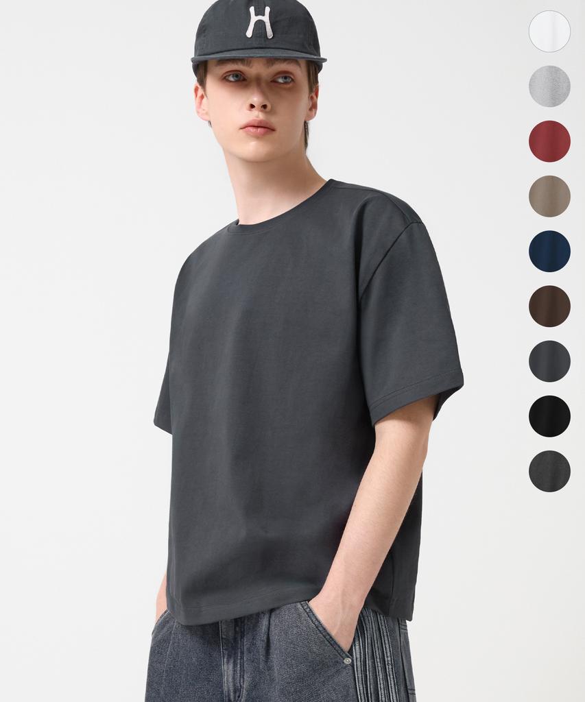 TRILLION [Special Feature] Essential Cp Double-Layered Cropped Short Sleeve T-Shirt_9 Colors (K Type)