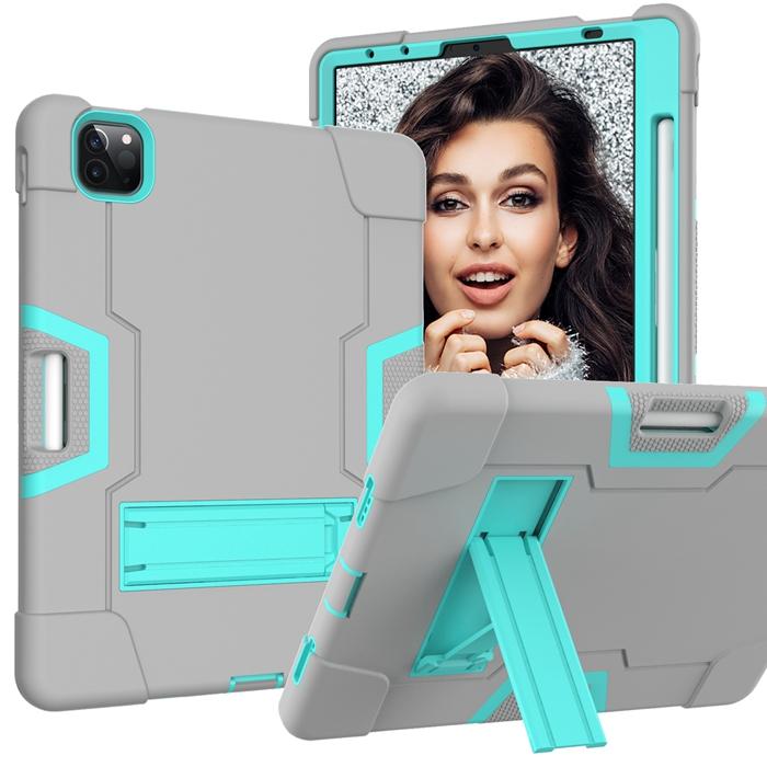 Defender Case for iPad Pro 11 Inch 2018 /2020 /2021 Heavy Duty Shockproof Rugged Armor Tablet Cover + Pencil Holder Kickstand