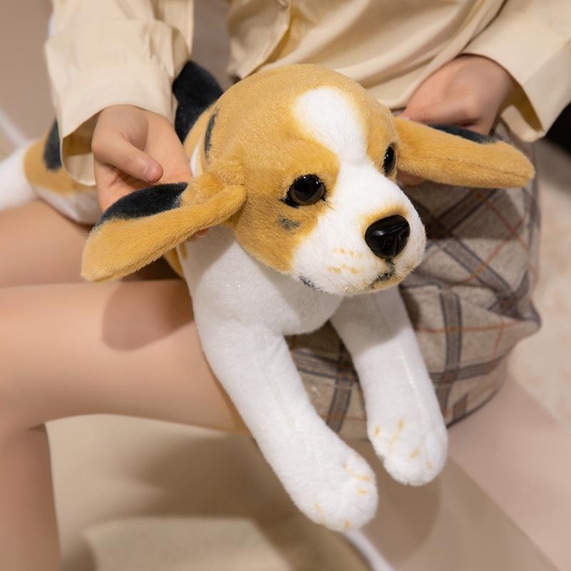 Simulation Beagle Plush Toy Cute Fluffy Cartoon Stuffed Animal Dog Doll Home Decor Gifts For Kids