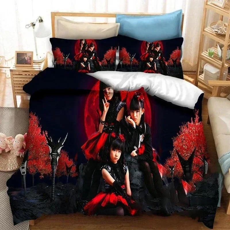 Постельное белье BABYMETAL Rock Band Напечатанный постельный комплект с наволочкой Пододеяльник для кровати Мягкое Королевский размер Кинг-сайз Постельное белье Дом