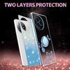 For Xiaomi Redmi K80 Ultra 5G Case Ring Kickstand TPU Flowers Phone Cover Gradient Glitter