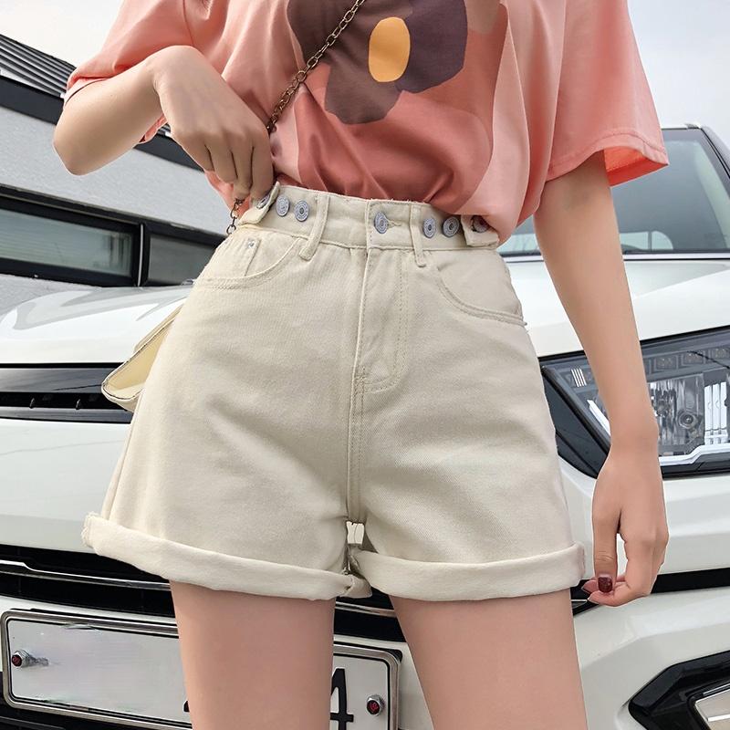 Летние женские джинсовые шорты, классические винтажные повседневные джинсы с высокой талией, женские шорты, брюки