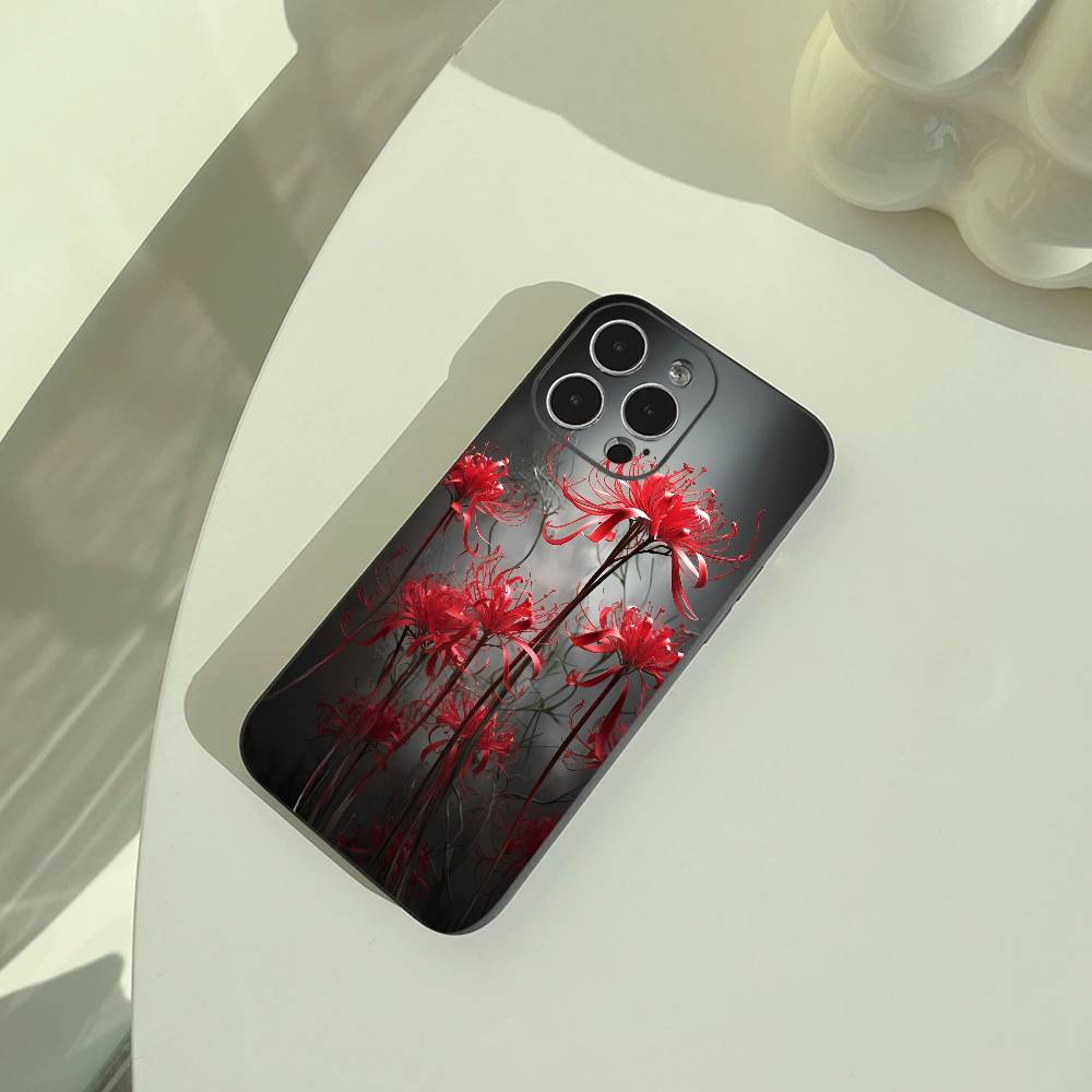 Чехол для телефона Tokyo-Red Spider Lily-Ghoul для iPhone 17,16,15,14,13,12,11 Pro Max,16/15/14Plus,XS Мягкий Черный Чехол